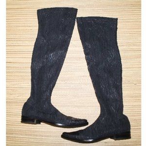 Aldo Mercani Italy Stretch OTK Boot w Python Snakeskin Logo Front